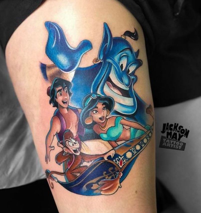 Tatouage Disney Aladdin Sur Tapis Volant 