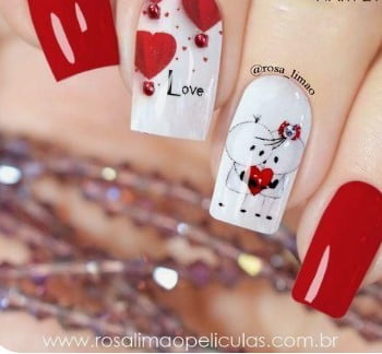 nail Art St Valentin Amour