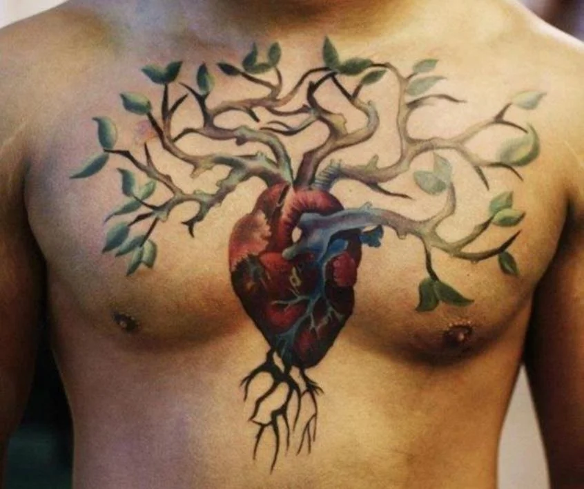 tatouage arbre de vie sur le cou