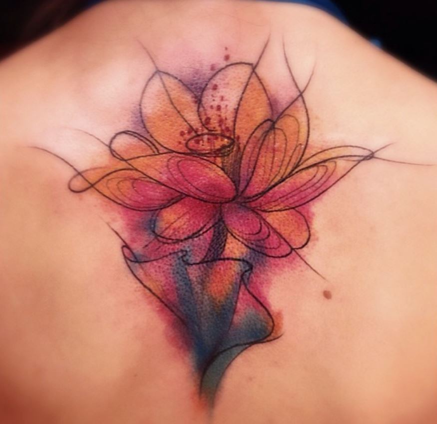  Tatouage Fleur De Lotus Stylisée