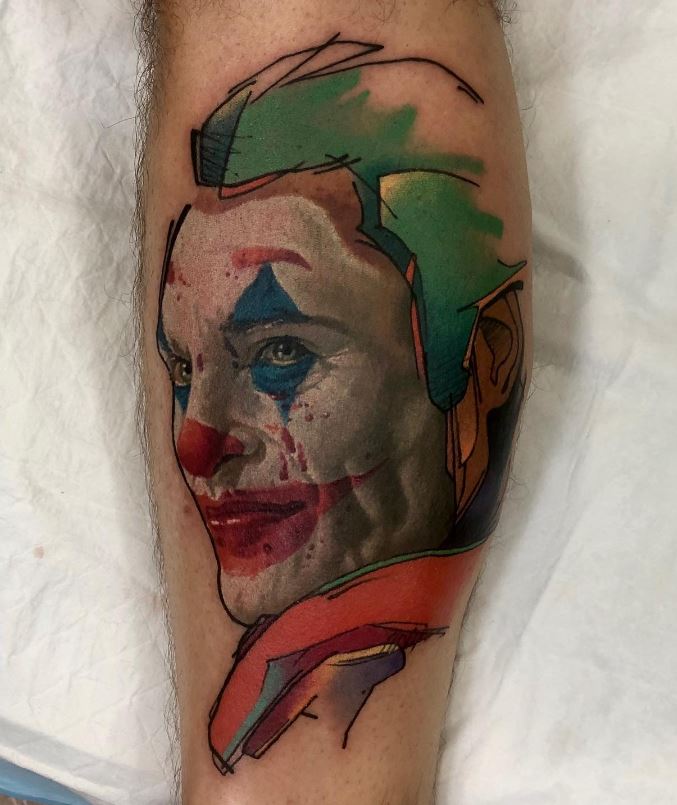 Tatouage Joker En Aquarelle 