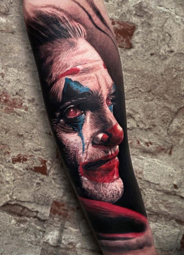 Tatouage Visage Réaliste Du Joker 
