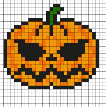 Pixel Art Citrouille Facile