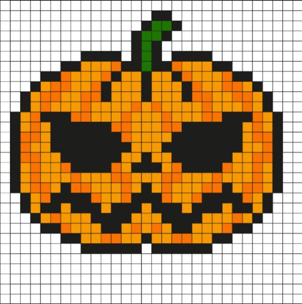 Pixel Art Citrouille Facile 