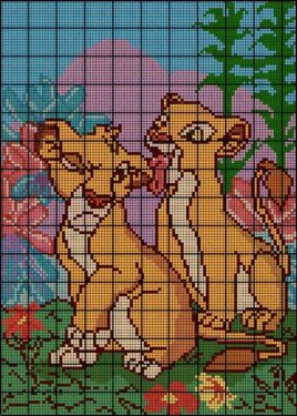 Pixel Art Simba Et Nala 