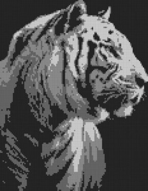 Pixel Art Tigre Blanc 