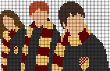 Pixel Art Harry, Ron Et Hermione 