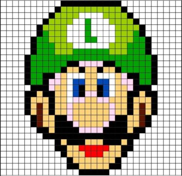 Pixel Art Luigi Facile 