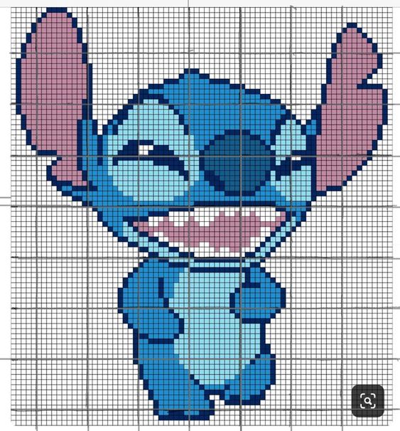 Pixel Art Stitch Qui Rit 