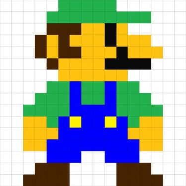 Pixel Art Luigi Debout Facile 