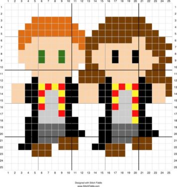 Pixel Art Ron Et Hermione 