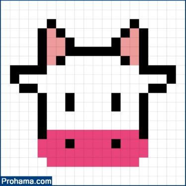 Pixel Art Vache Facile 