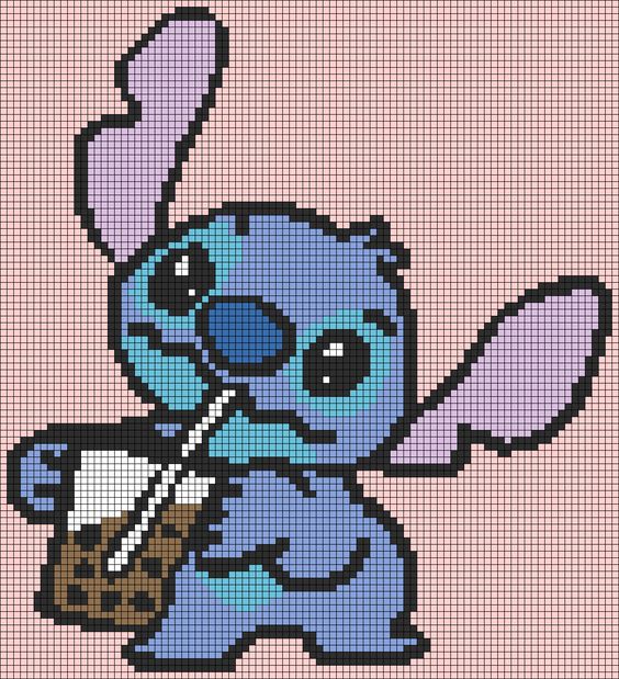 Pixel Art Stitch Avec Jus 