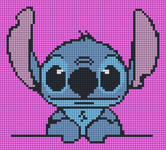 Pixel Art Stitch Attentif 