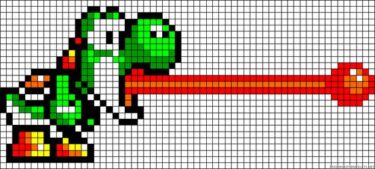 Pixel Art Yoshi Avec Langue 