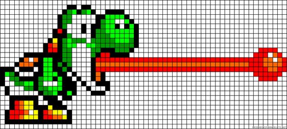 Pixel Art Yoshi Avec Langue