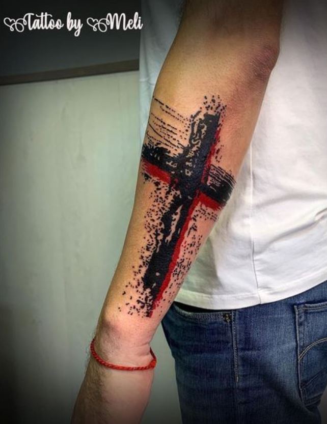 Tatouage Croix Trash Polka 