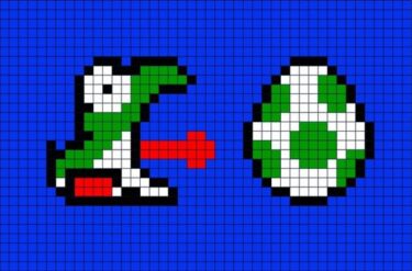 Pixel Art Yoshi Avec Oeuf Facile 