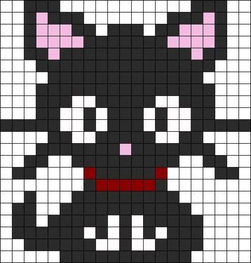 Pixel Art Chat Noir Facile 
