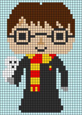 Pixel Art Harry Potter Et Hedwige 