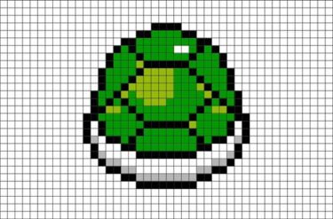 Pixel Art Carapace Vert Facile 