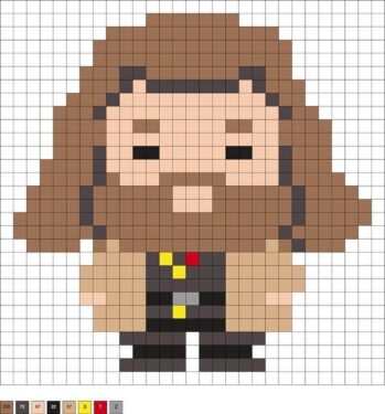 Pixel Art Hagrid Détaillé