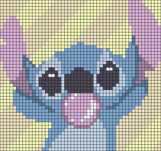 Pixel Art Stitch Avec Bulle 