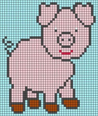 Pixel Art Cochon Facile 