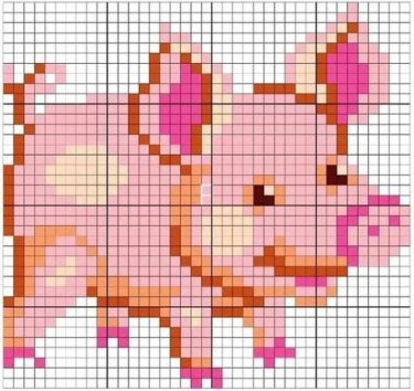 Pixel Art Cochon Détaillé 