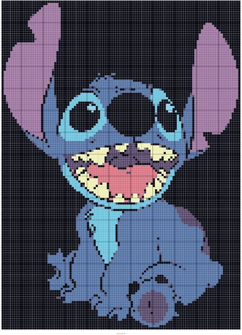 Pixel Art Stitch Assis Difficile 