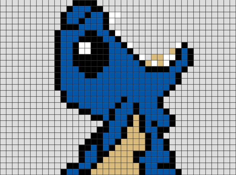 Pixel Art Stitch Avec Bouche Ouverte Facile 