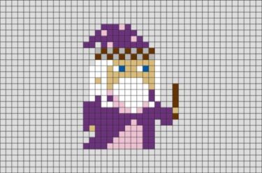 Pixel Art Dumbledore Avec Baguette 