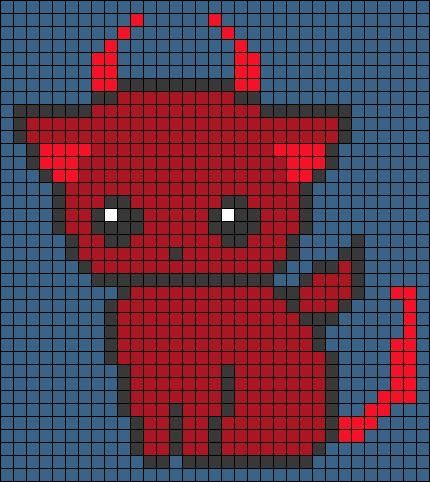 Pixel Art Chat Démon 