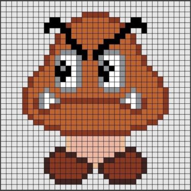Pixel Art Goomba Détaillé 