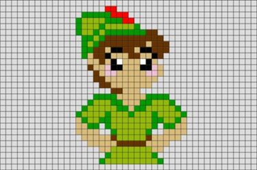 Pixel Art Peter Pan Facile 