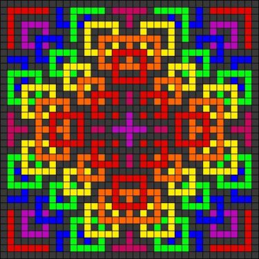 Pixel Art Carrées Multicolore 