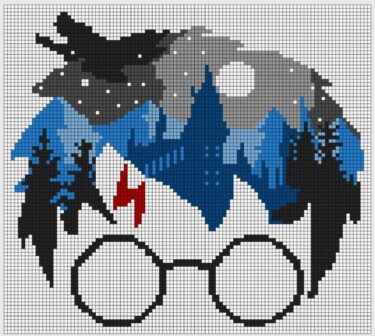 Pixel Art Harry Potter Avec Paysage