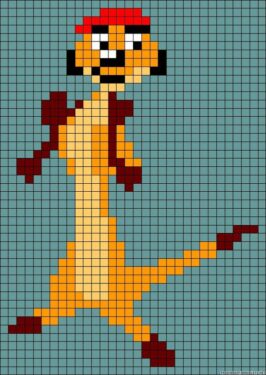 Pixel Art Timon Facile 