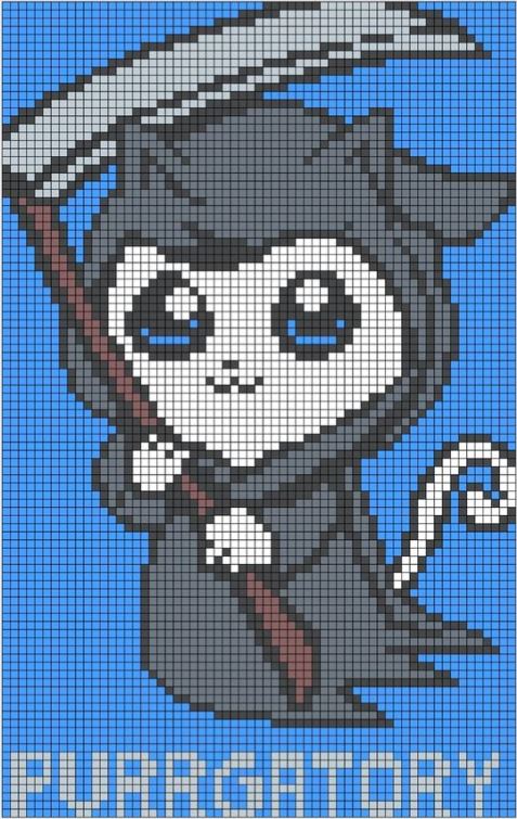 Pixel Art Chaton Faucheuse 