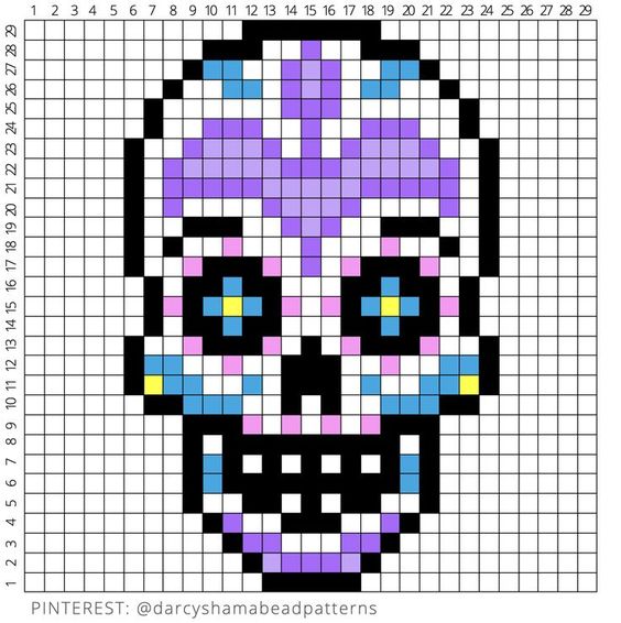 Pixel Art Sugar Skull 