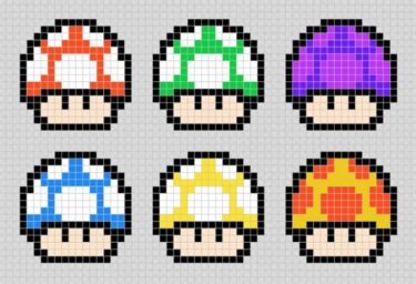 Pixel Art Toads Multicolore Facile 