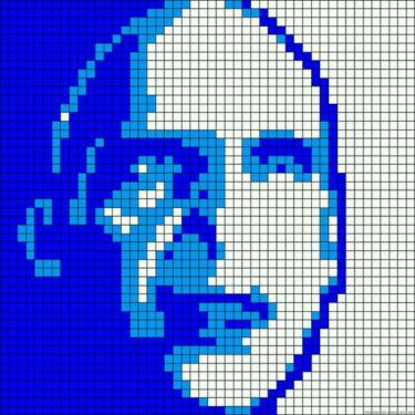 Pixel Art Voldemort Bleu 