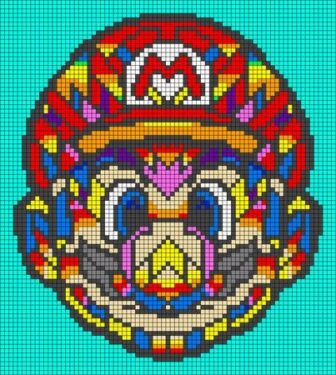 Pixel Art Mario Multicolore 