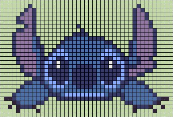 Pixel Art Stitch Couché 