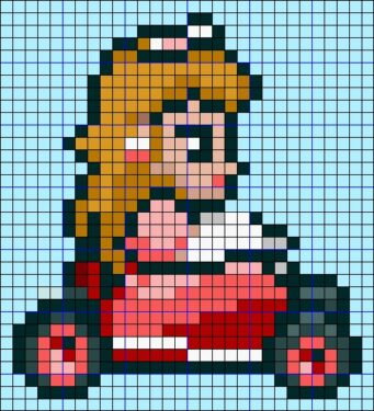 Pixel Art Peach Avec Kart Facile 