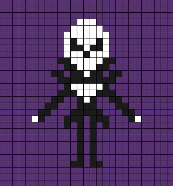 Pixel Art Jack Skellington Facile 