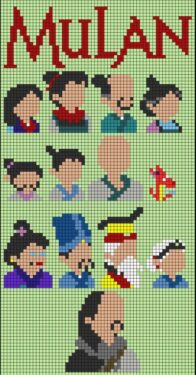 Pixel Art Personnages De Mulan 