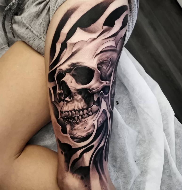 Tatouage Tête De Mort Graphique 