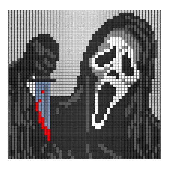 Pixel Art Ghost Face 