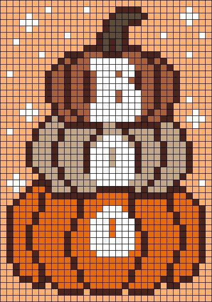 Pixel Art Citrouilles Boo 